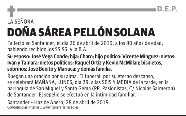 DOÑA SÁREA PELLÓN SOLANA