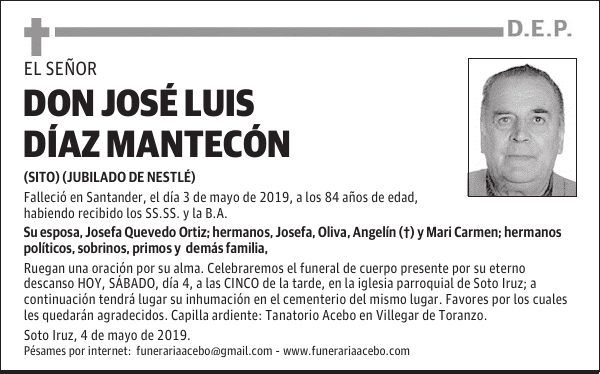 DON JOSÉ LUIS DÍAZ MANTECÓN
