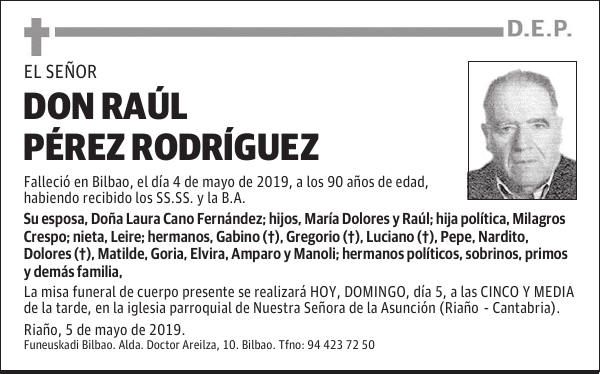 DON RAÚL PÉREZ RODRÍGUEZ