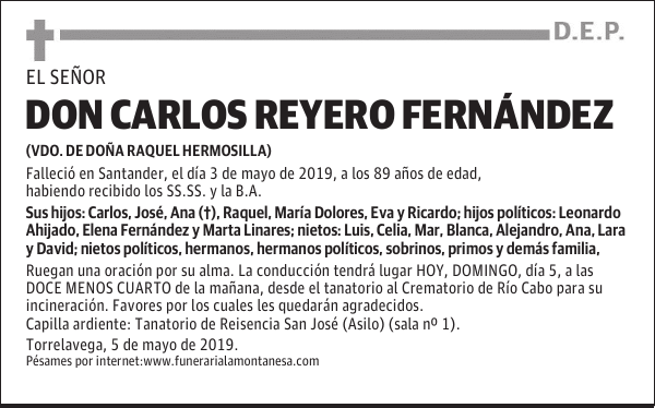 DON CARLOS REYERO FERNÁNDEZ