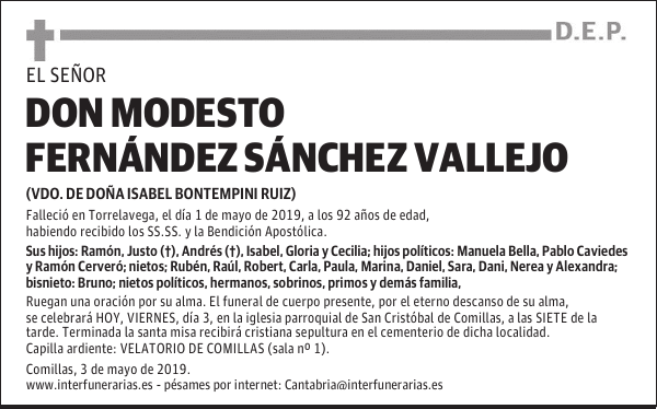 DON MODESTO FERNÁNDEZ SÁNCHEZ VALLEJO