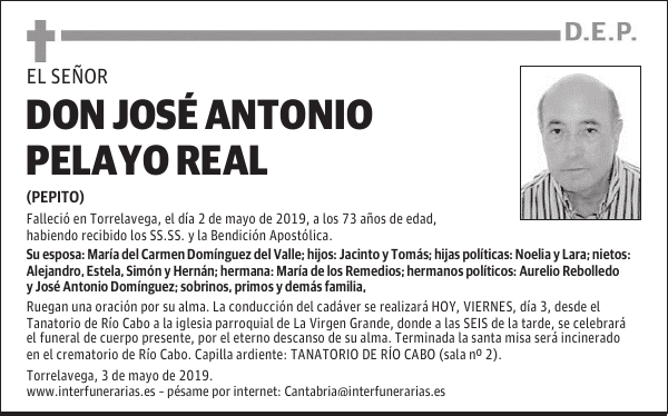 DON JOSÉ ANTONIO PELAYO REAL