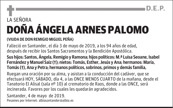 DOÑA ÁNGELA ARNES PALOMO
