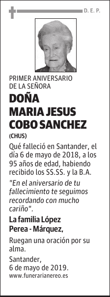 DOÑA MARIA JESUS COBO SANCHEZ