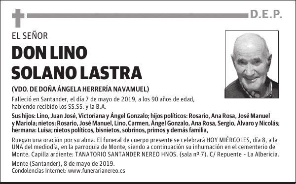 DON LINO SOLANO LASTRA