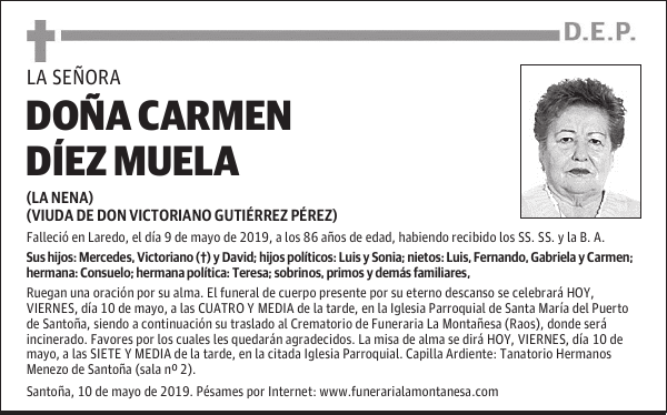 DOÑA CARMEN DÍEZ MUELA