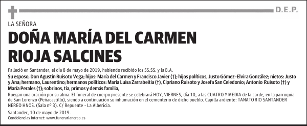 DOÑA MARÍA DEL CARMEN RIOJA SALCINES