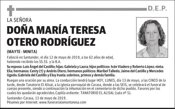 DOÑA MARÍA TERESA OTERO RODRÍGUEZ