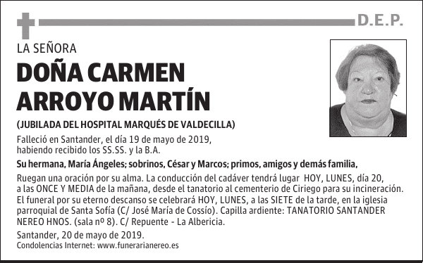 DOÑA CARMEN ARROYO MARTÍN