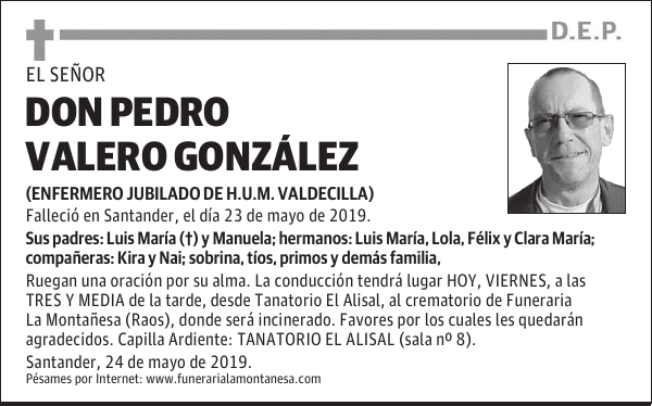 DON PEDRO VALERO GONZÁLEZ