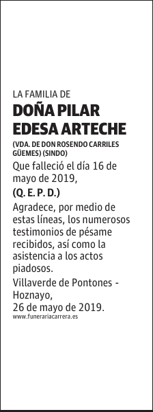DOÑA PILAR EDESA ARTECHE