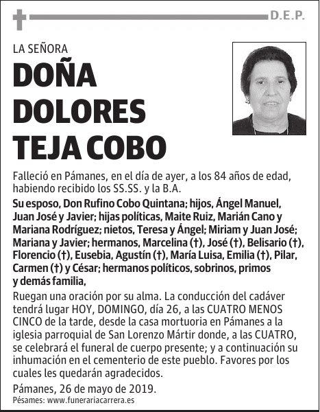 DOÑA DOLORES TEJA COBO
