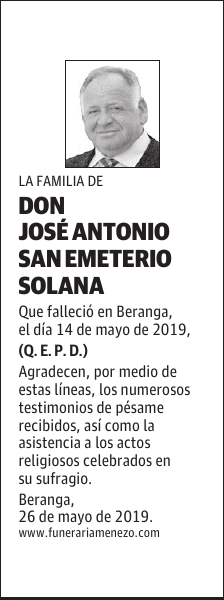 DON JOSÉ ANTONIO SAN EMETERIO SOLANA