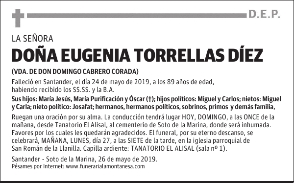 DOÑA EUGENIA TORRELLAS DÍEZ