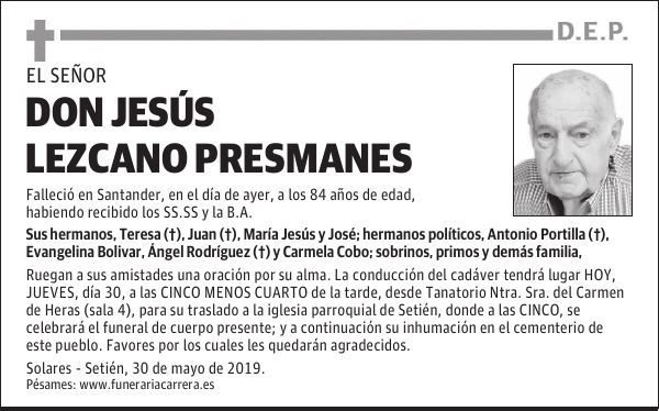 DON JESÚS LEZCANO PRESMANES