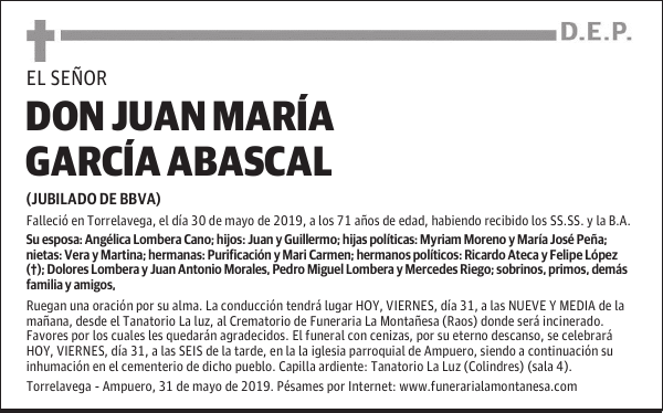 DON JUAN MARÍA GARCÍA ABASCAL