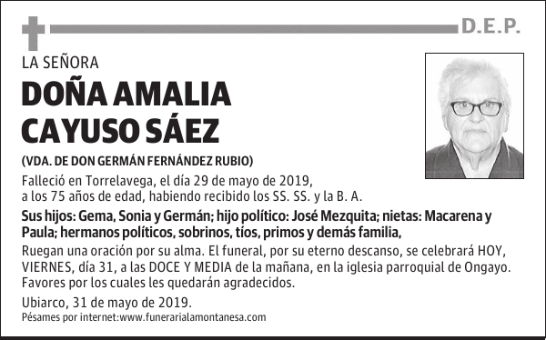 DOÑA AMALIA CAYUSO SÁEZ