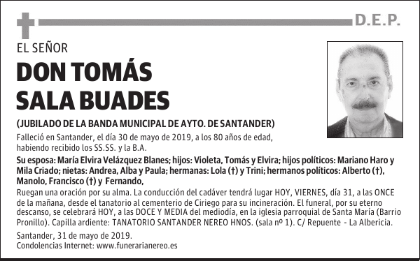 DON TOMÁS SALA BUADES
