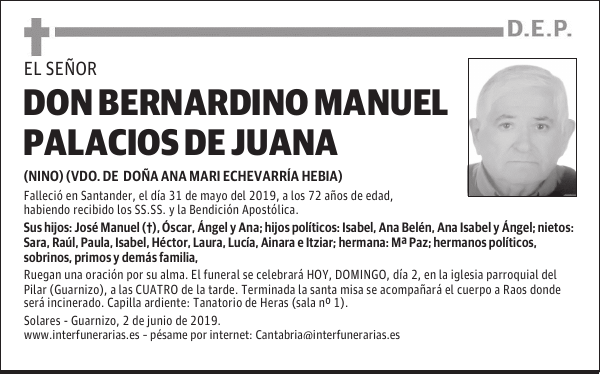 DON BERNARDINO MANUEL PALACIOS DE JUANA