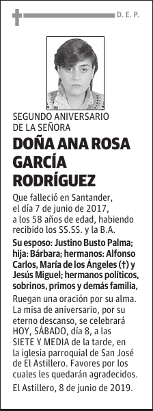 DOÑA ANA ROSA GARCÍA RODRÍGUEZ