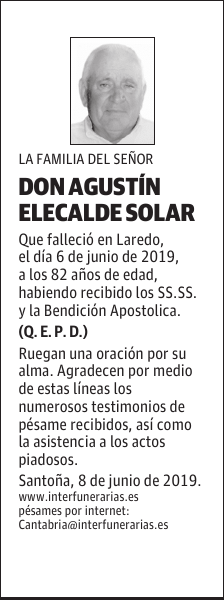 DON AGUSTÍN ELECALDE SOLAR