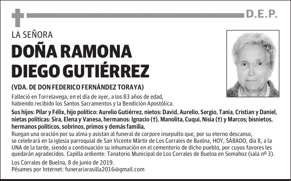 DOÑA RAMONA DIEGO GUTIÉRREZ