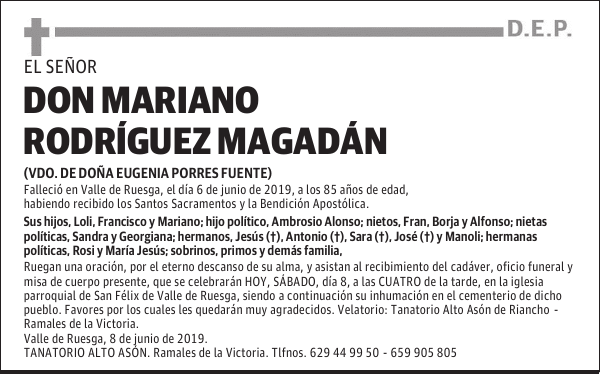 DON MARIANO RODRÍGUEZ MAGADÁN