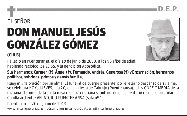 DON MANUEL JESÚS GONZÁLEZ GÓMEZ