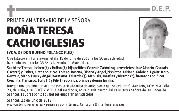 DOÑA TERESA CACHO IGLESIAS