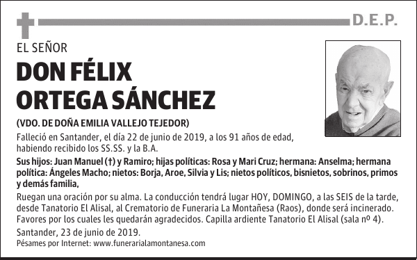 DON FÉLIX ORTEGA SÁNCHEZ