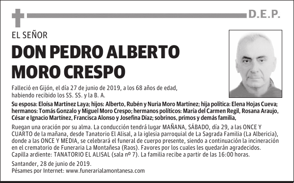 DON PEDRO ALBERTO MORO CRESPO
