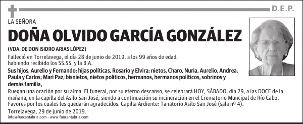 DOÑA OLVIDO GARCÍA GONZÁLEZ