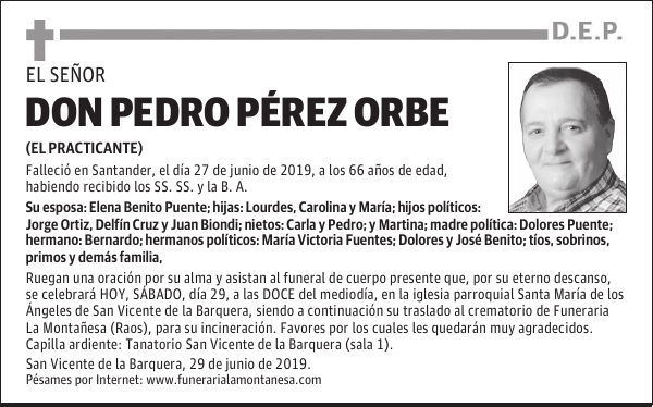 DON PEDRO PÉREZ ORBE