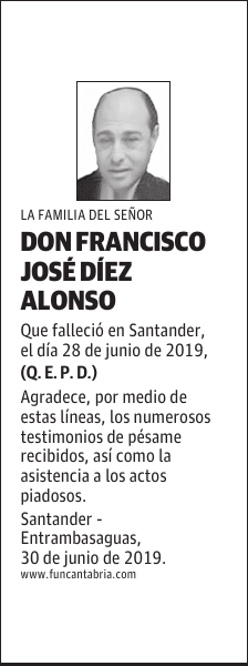 DON FRANCISCO JOSÉ DÍEZ ALONSO