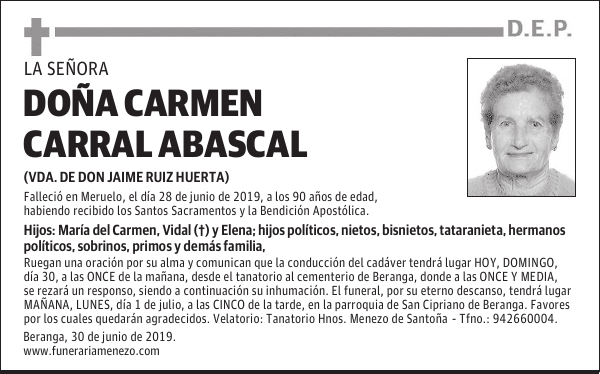 DOÑA CARMEN CARRAL ABASCAL