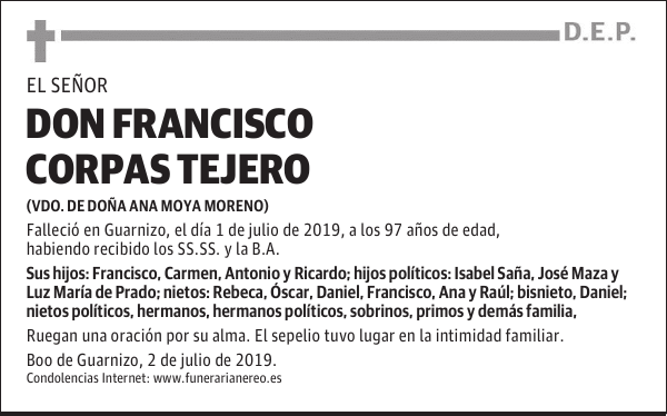 DON FRANCISCO CORPAS TEJERO