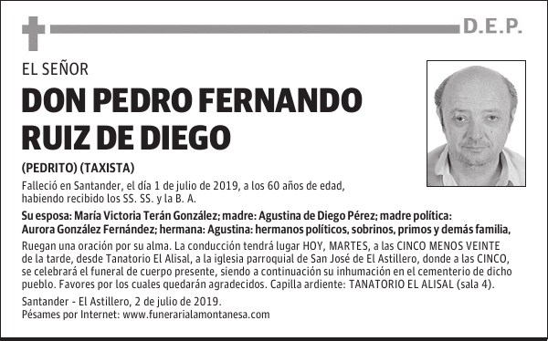 DON PEDRO FERNANDO RUIZ DE DIEGO