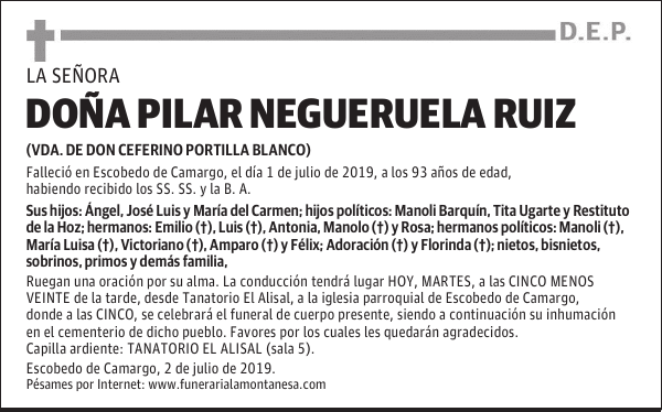 DOÑA PILAR NEGUERUELA RUIZ
