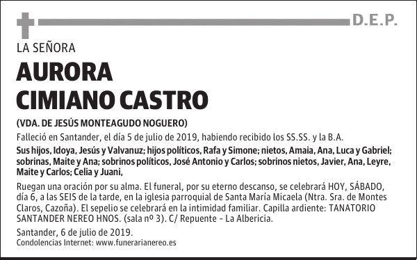 AURORA CIMIANO CASTRO