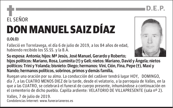 DON MANUEL SAIZ DÍAZ