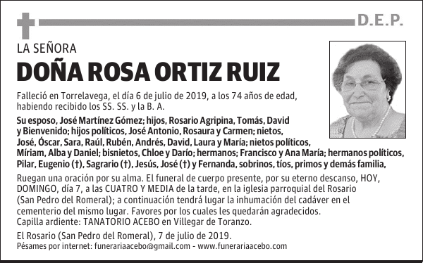 DOÑA ROSA ORTIZ RUIZ