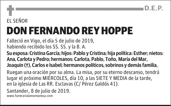 DON FERNANDO REY HOPPE
