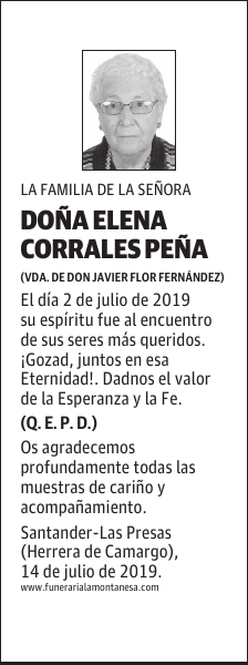 DOÑA ELENA CORRALES PEÑA