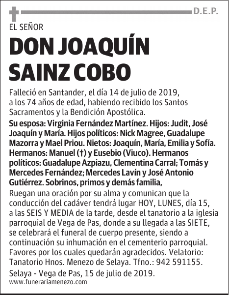 DON JOAQUÍN SAINZ COBO