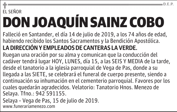 DON JOAQUÍN SAINZ COBO