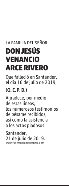 DON JESÚS VENANCIO ARCE RIVERO