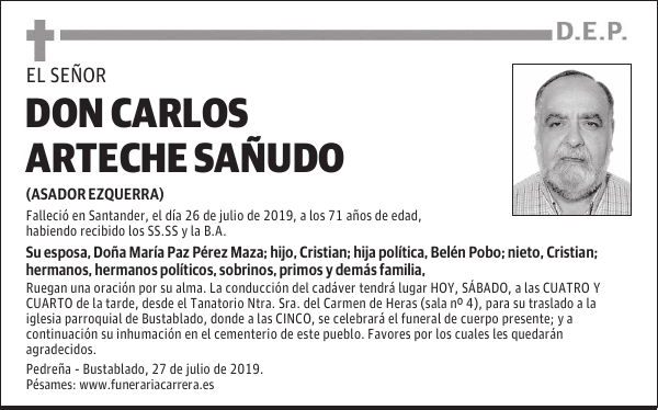 DON CARLOS ARTECHE SAÑUDO