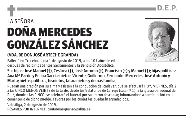 DOÑA MERCEDES GONZÁLEZ SÁNCHEZ