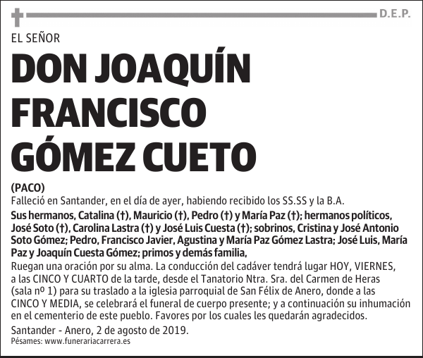 DON JOAQUÍN FRANCISCO GÓMEZ CUETO