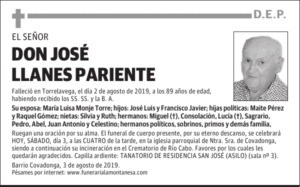 DON JOSÉ LLANES PARIENTE